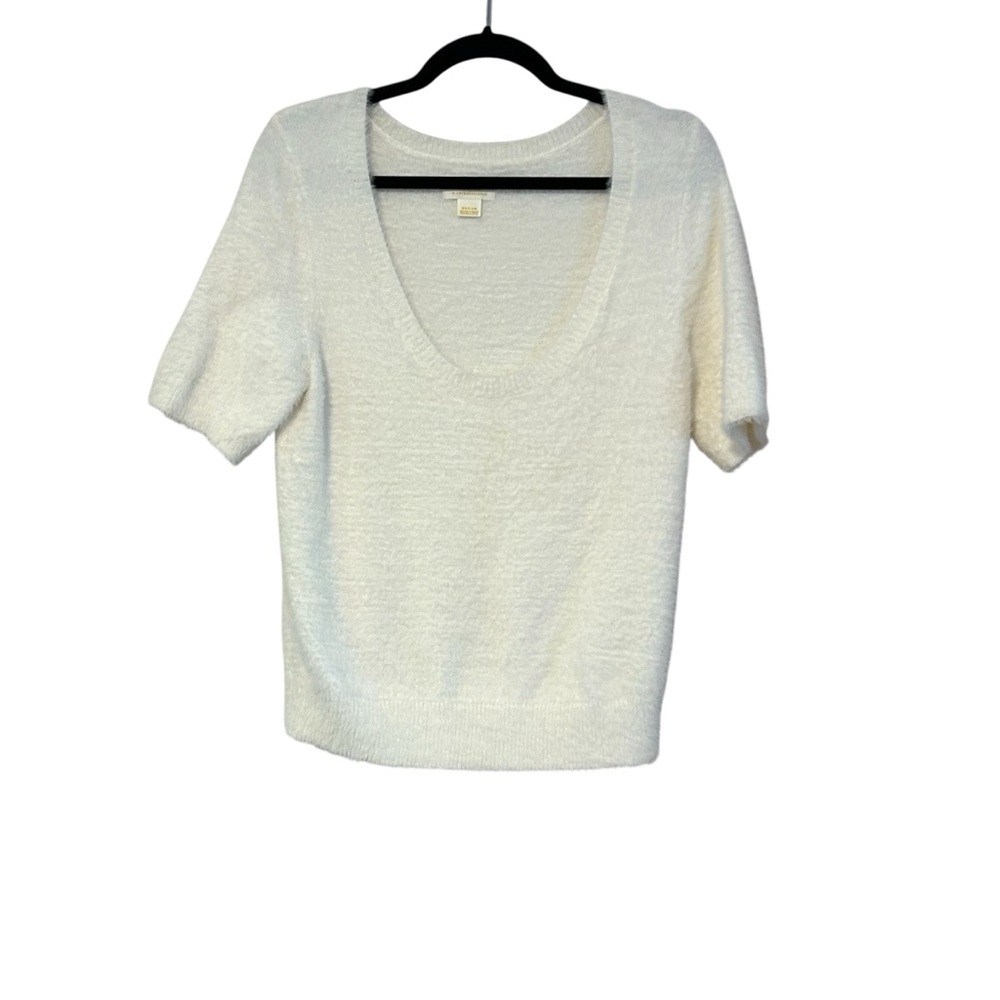 Anthropologie Maeve Scoop Neck Eyelash Sweater Tee Top Size Medium - Picture 3 of 9